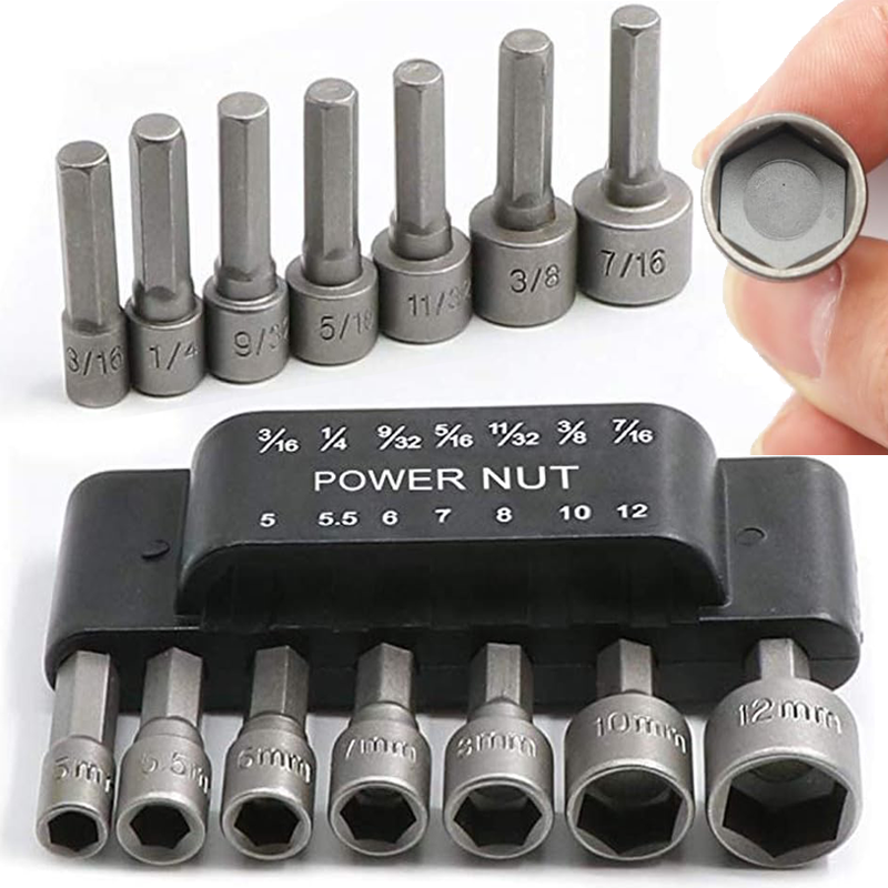 Power Tools Excel - 9/14pcs Hex Shank Power Nut Driver