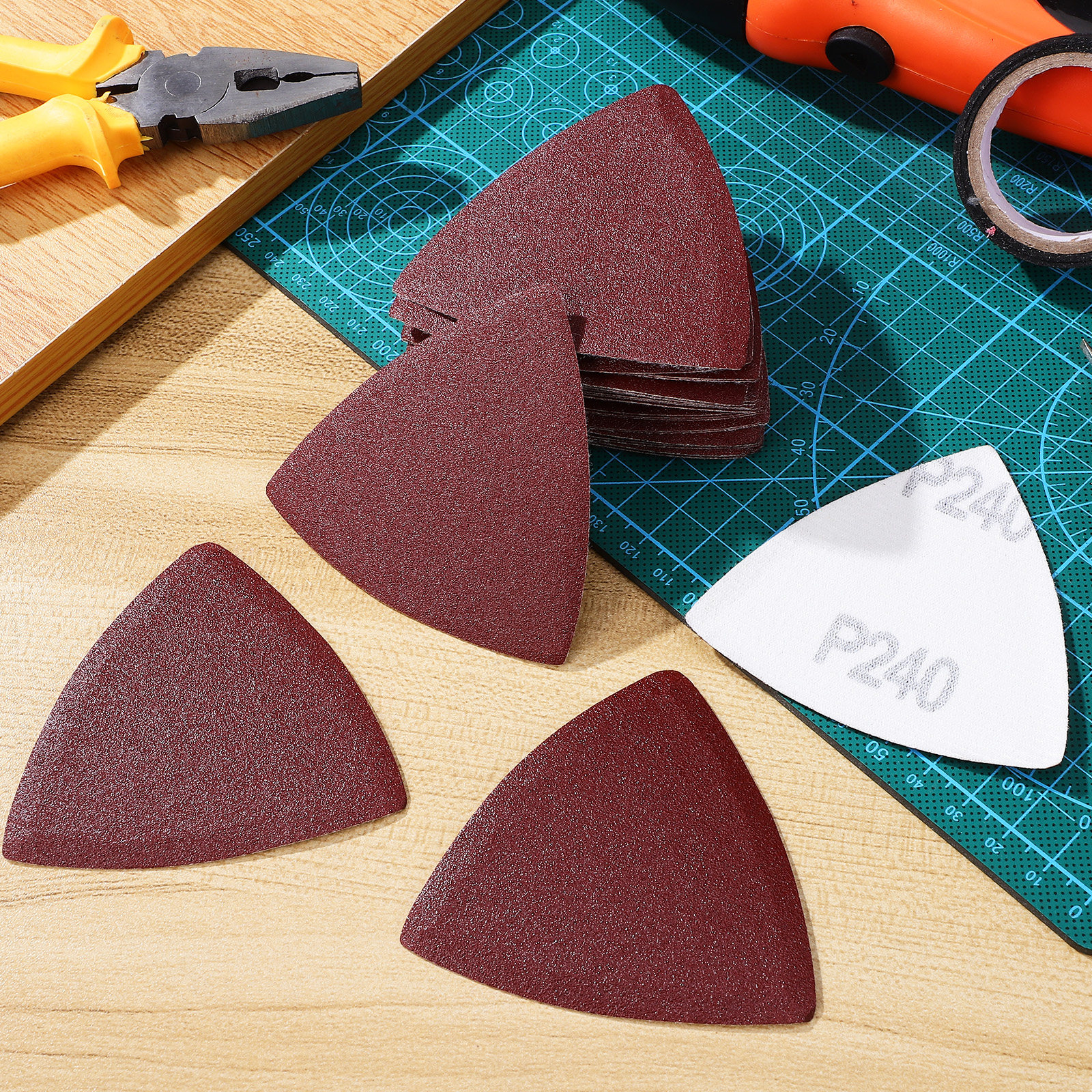 100Pcs Triangle Sanding Pads M - Oscillating Multi Tool 评论和价格