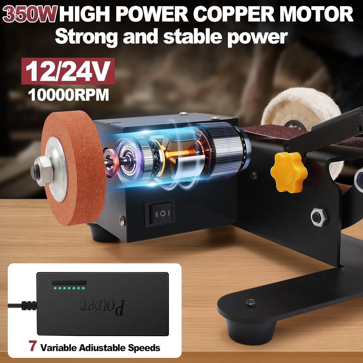 Stand Belt Sander, 350W Statio - Belt Sander Portable 评论和价格