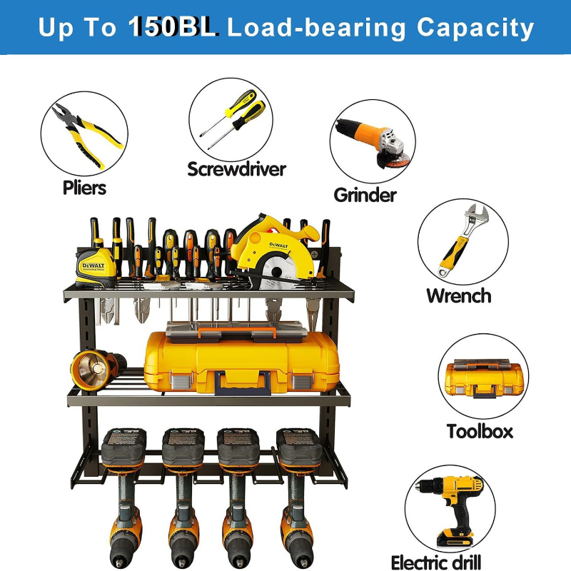 Power Tool Storage Rack 3 Laye - Power Tools Organizer Diy 评论和价格